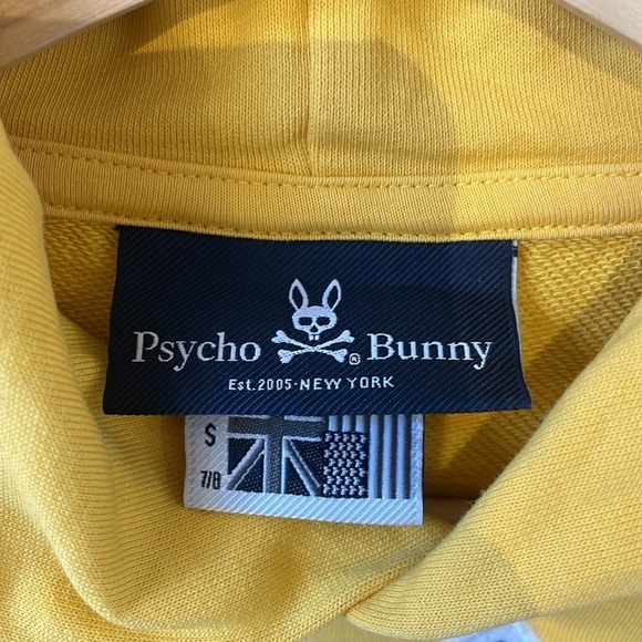 Psycho Bunny kids Golden Ray Yellow Liam Bunny sweater Pullover Hoodie 7/8 (S) - Picture 3 of 9